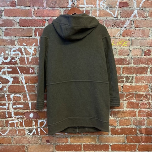 Whistles London Wool Stadium Style Jacket Parka Duffle Coat Army Green S - Picture 11 of 12